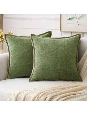 MIULEE Pack of 2 Couch Throw Pillow Covers 20x20 Sage Green 867-C